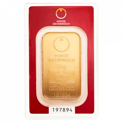 Münze Österreich - 50 g - Goldanlagebarren