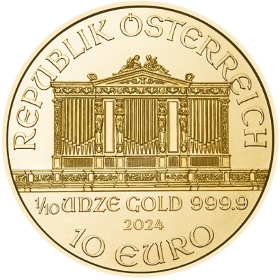 Wiener Philharmoniker 1/10 oz ( 2024 ) -Goldanlagemünze