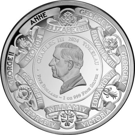 Britische Monarchen - 1 oz - Silber Sammlermünze (Lieferung 14.11.2024)