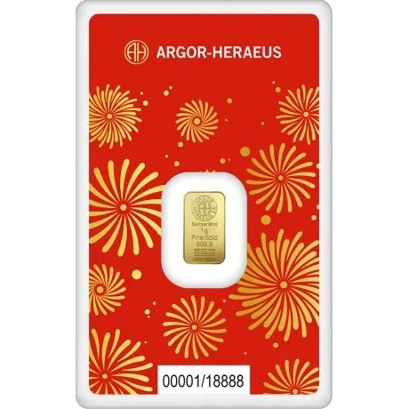 Argor Heraeus - Jahr der Schlange (2025) - 1 g - Goldanlagebarren