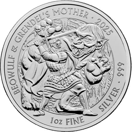Myths and Legends - Beowulf & Grendel´s Mother - 1 oz - Silberanlagemünze