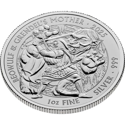 Myths and Legends - Beowulf & Grendel´s Mother - 1 oz - Silberanlagemünze