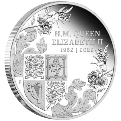 Das Platin-Jubiläum der Königin 2022 1oz Silber Proof-Münze