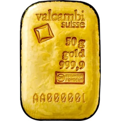 Valcambi - 50 g - Goldanlagebarren (gegossen/geprägt)
