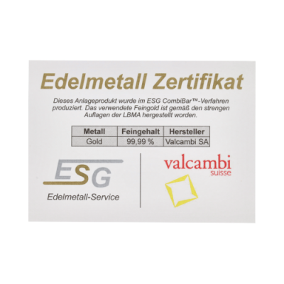 Gold Combibarren 5x1 g - Goldanlagedbarren