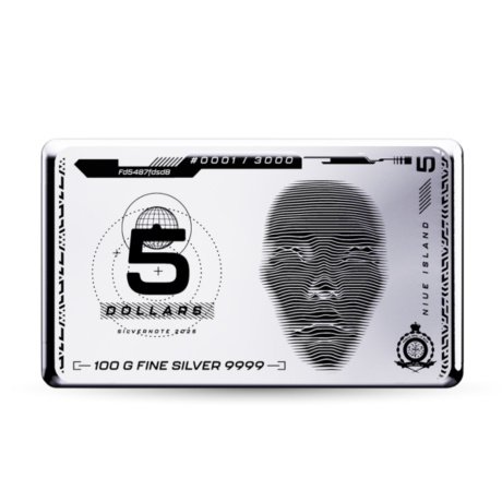 Silvernote 2025 - 100 g - Silberanlagebarren (Coinbar)