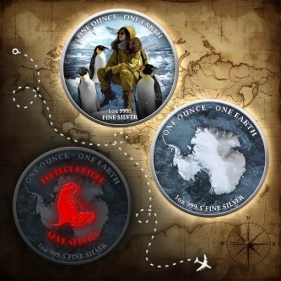 Earth- 1 oz - Antarktis - Silber Sammlermünze
