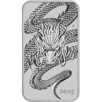 Drache Rechteckig (2025) - 1 oz - Silberanlagemünze