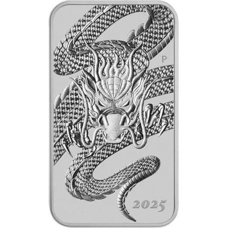 Drache Rechteckig (2025) - 1 oz - Silberanlagemünze