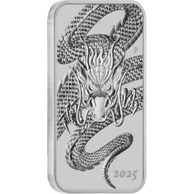 Drache Rechteckig (2025) - 1 oz - Silberanlagemünze