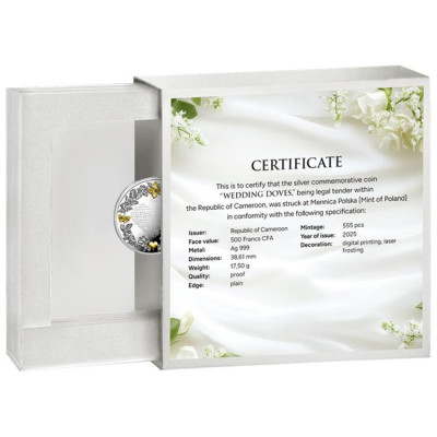 Hochzeitstaube - 17,5g - Silber Sammlermünze
