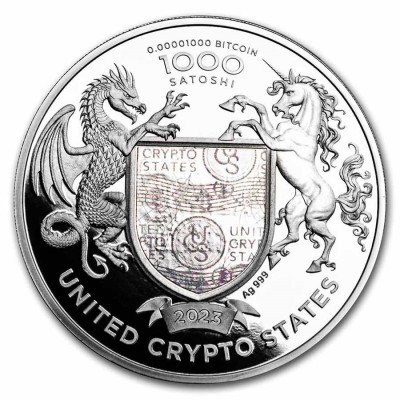 Liberty United Crypto States (2023) - 1 Oz Silber Proof Sammlermünze