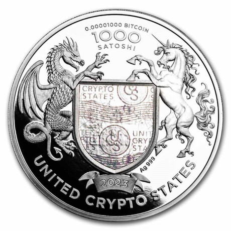 Liberty United Crypto States (2023) - 1 Oz Silber Proof Sammlermünze