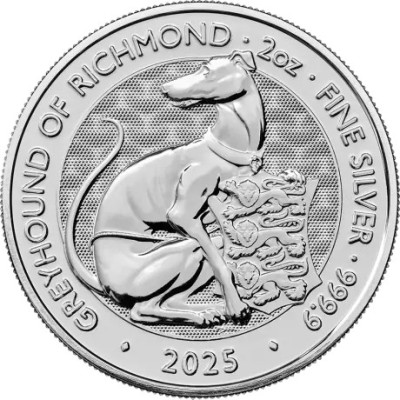 Tudor Beasts Greyhound of Richmond - 2 oz - Silber Anlagemünze