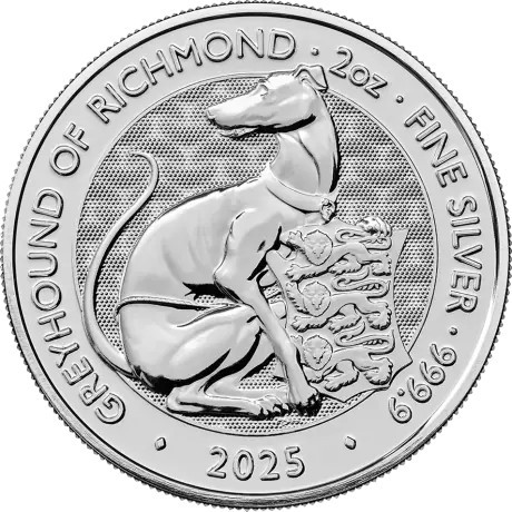 Tudor Beasts Greyhound of Richmond - 2 oz - Silber Anlagemünze