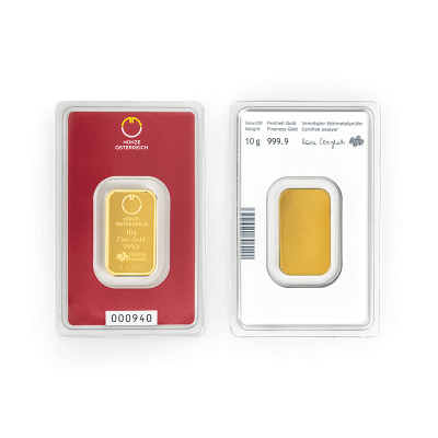 Münze Österreich - 10 g  - Goldanlagebarren