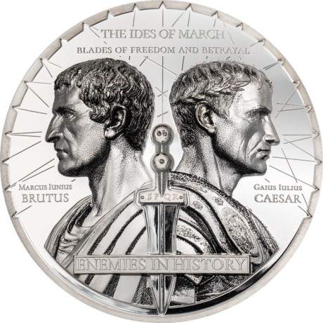 Brutus vs. Caesar (2025) - 2 oz - Silber Proof Sammlermünze (Lieferung 5.10.2025)