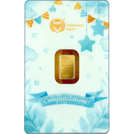 Germania Mint - Geburt eines Kindes (Junge) - 1g - Goldener Geschenkbarren