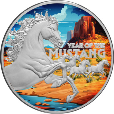 Jahr des Mustangs (2026) - 1 oz - Silber Proof Sammlermünze