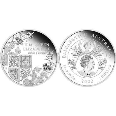 Das Platin-Jubiläum der Königin 2022 1oz Silber Proof-Münze