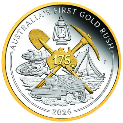 Australiens erster Goldrausch - 1 Oz - Silber-Sammlermünze