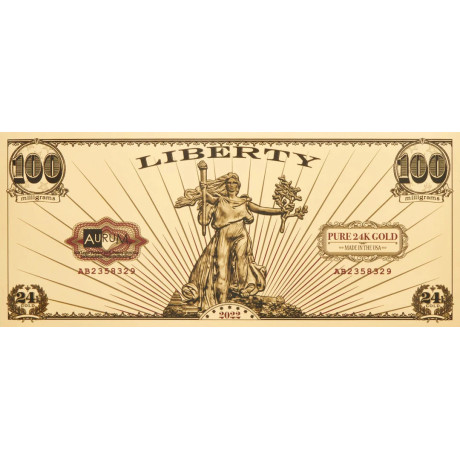 St. Gaudens' Liberty - 24k Gold Bill - Jedes Jahr