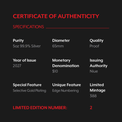 Lunar Goat (2027) – 5 oz – Silber Proof-Sammlermünze