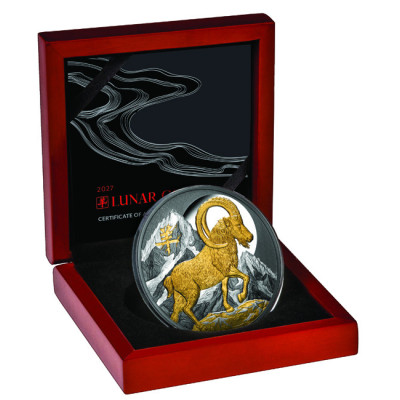 Lunar Goat (2027) – 5 oz – Silber Proof-Sammlermünze